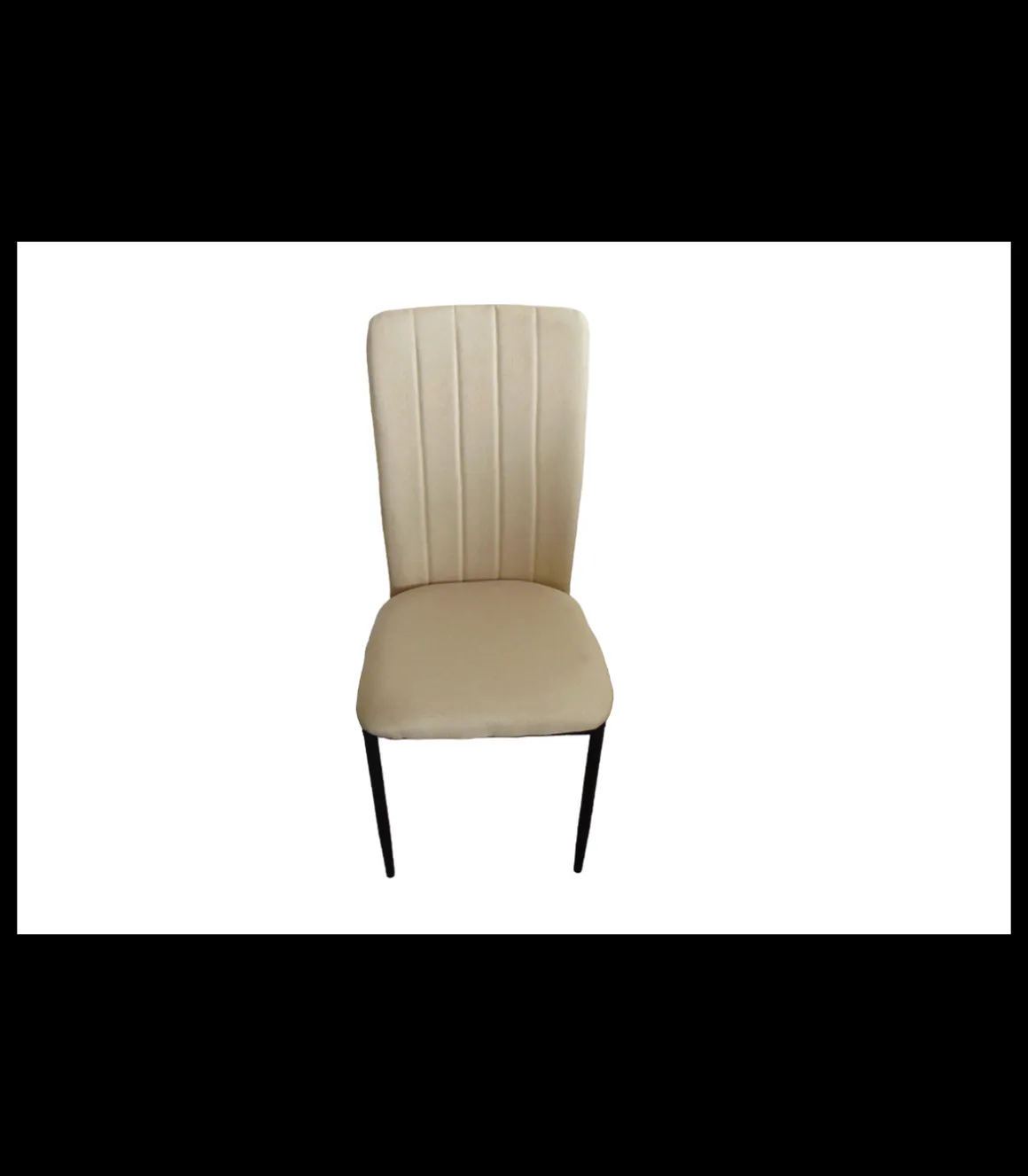 Pack de 4 sillas Md-Trenton tapizadas en tejido beige arena, 100cm(alto) 36cm(ancho) 55cm(fondo)