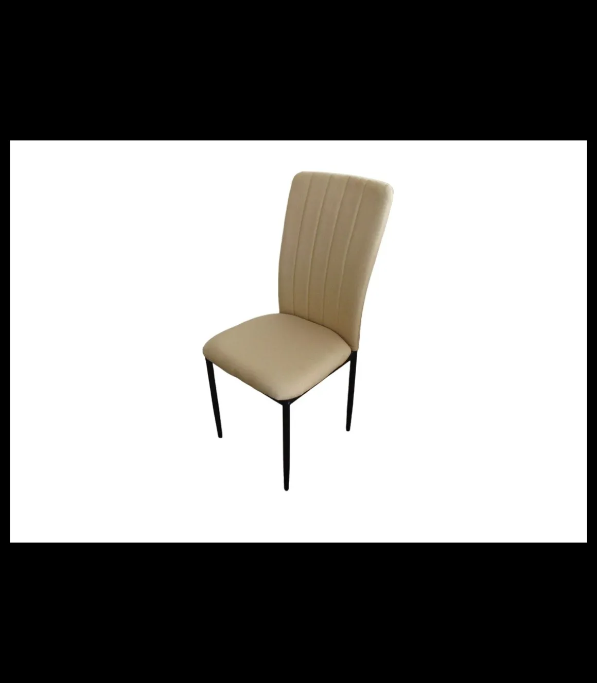 Pack de 4 sillas Md-Trenton tapizadas en tejido beige arena, 100cm(alto) 36cm(ancho) 55cm(fondo)