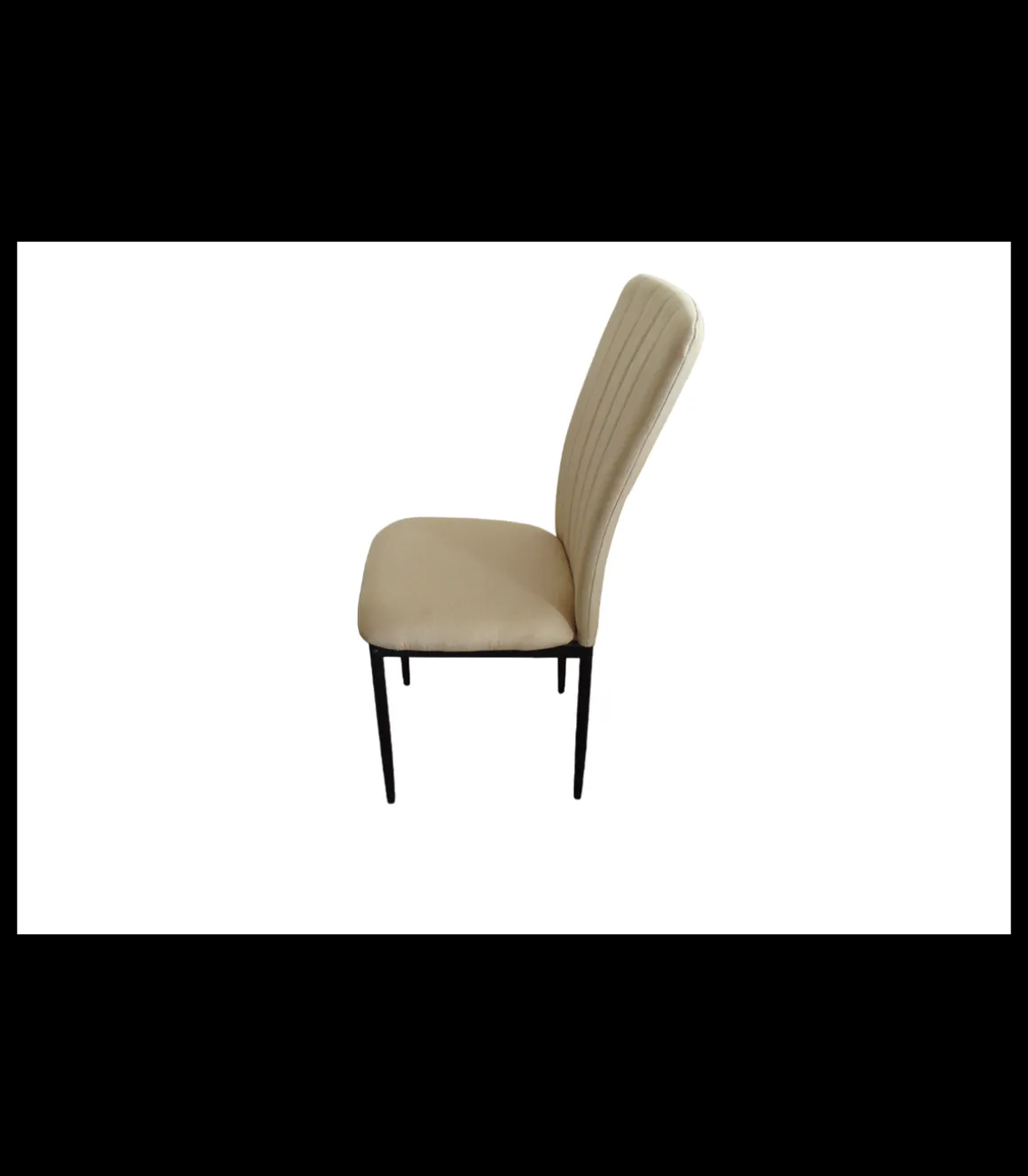 Pack de 4 sillas Md-Trenton tapizadas en tejido beige arena, 100cm(alto) 36cm(ancho) 55cm(fondo)