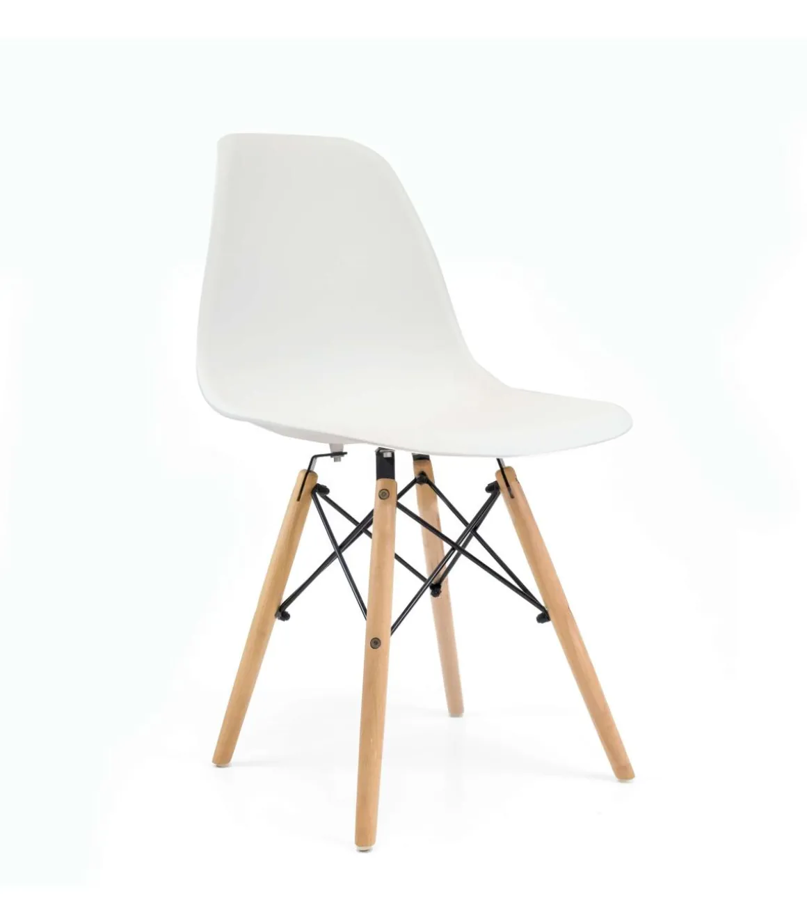 Pack de 4 sillas Md-Velez acabado en polipropileno blanco, 83cm(alto) 50.5cm(ancho) 46.5cm(largo)