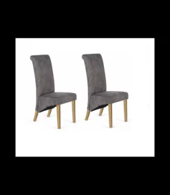 Pack de 2 sillas Minerva acabado tela gris. 107 cm (alto) 43 cm (ancho) 63 cm (fondo)