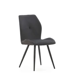 Pack de 2 sillas modelo Adara tapizado textil negro, 91cm(alto) 46cm(ancho) 62cm(largo)