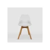 Pack de 4 sillas modelo Dana tapizadas en piel sintética blanco, 48.5cm(ancho ) 82.5cm(altura) 53cm(fondo)