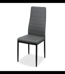Pack de 6 sillas modelo Daniela tapizadas en polipiel gris, 96cm(alto) 44cm(ancho) 44cm(largo)