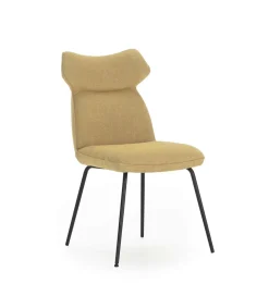 Pack de 2 sillas modelo Dimitri tapizado textil mostaza, 91cm(alto) 47cm(ancho) 64cm(largo)