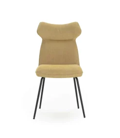 Pack de 2 sillas modelo Dimitri tapizado textil mostaza, 91cm(alto) 47cm(ancho) 64cm(largo)