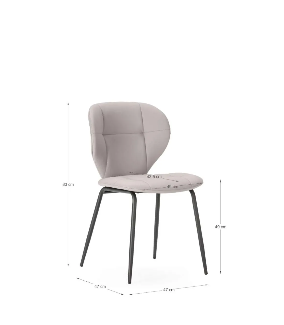 Pack de 2 sillas modelo Fauna tapizado polipiel beige, 83cm(alto) 50cm(ancho) 57cm(largo)