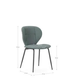 Pack de 2 sillas modelo Fauna tapizado polipiel verde, 83cm(alto) 50cm(ancho) 57cm(largo)