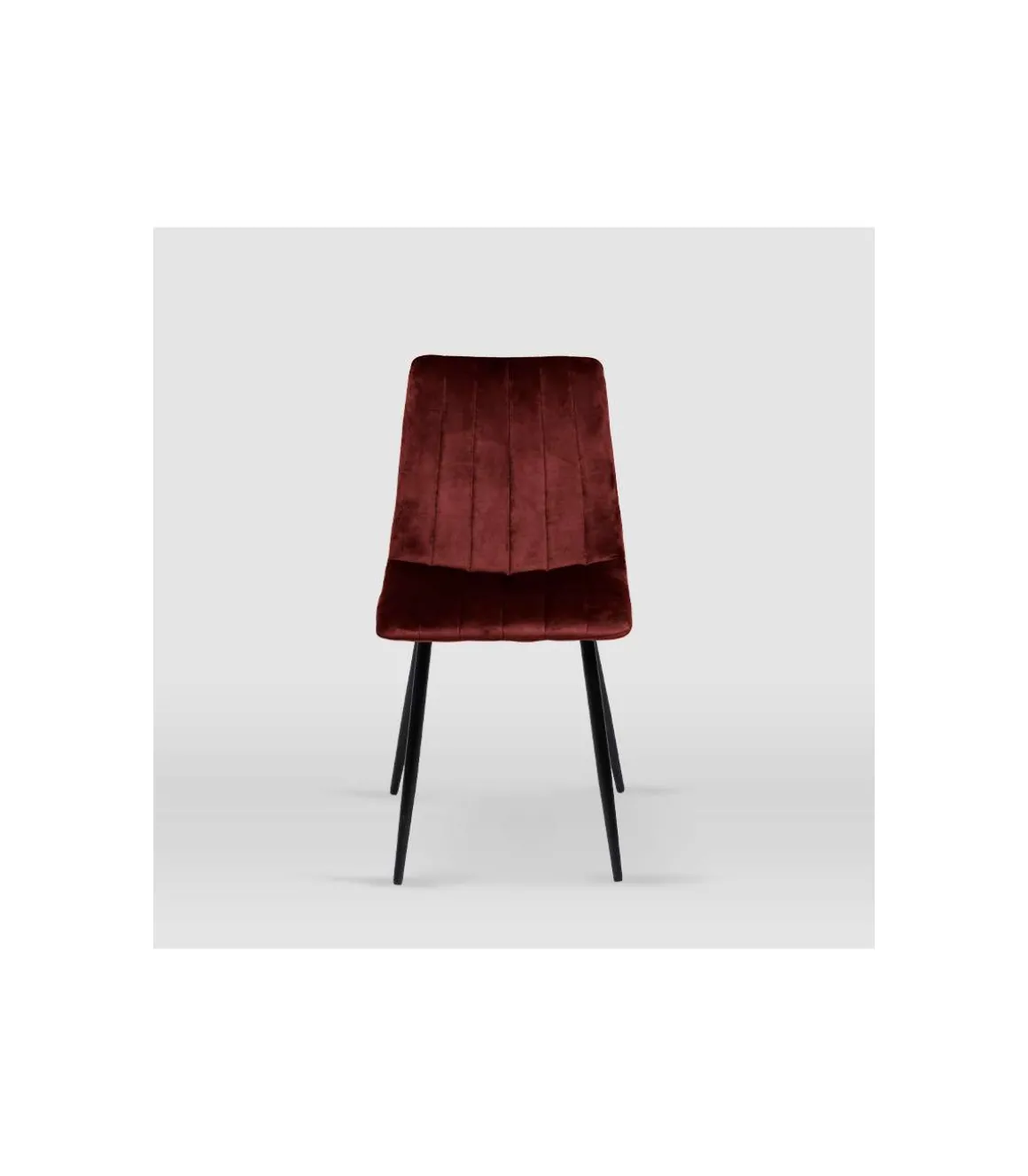 Pack de 4 sillas modelo IRIA tapizadas en terciopelo granate, 44cm(ancho ) 88.5cm(altura) 55cm(fondo)