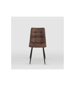 Pack de 4 sillas modelo Ivy tapizadas en microfibra chocolate, 51cm(ancho ) 87.5cm(altura) 54cm(fondo)