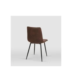 Pack de 4 sillas modelo Ivy tapizadas en microfibra chocolate, 51cm(ancho ) 87.5cm(altura) 54cm(fondo)