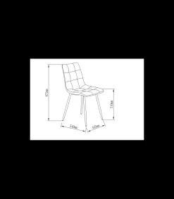 Pack de 4 sillas modelo Ivy tapizadas en microfibra gris pizarra, 51cm(ancho ) 87.5cm(altura) 54cm(fondo)