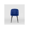 Pack de 2 sillas modelo Keren tapizadas en terciopelo azul indigo, 51.5cm(ancho ) 88.5cm(altura) 56.5cm(fondo)
