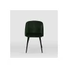 Pack de 2 sillas modelo Keren tapizadas en terciopelo verde botella, 51.5cm(ancho ) 88.5cm(altura) 56.5cm(fondo)