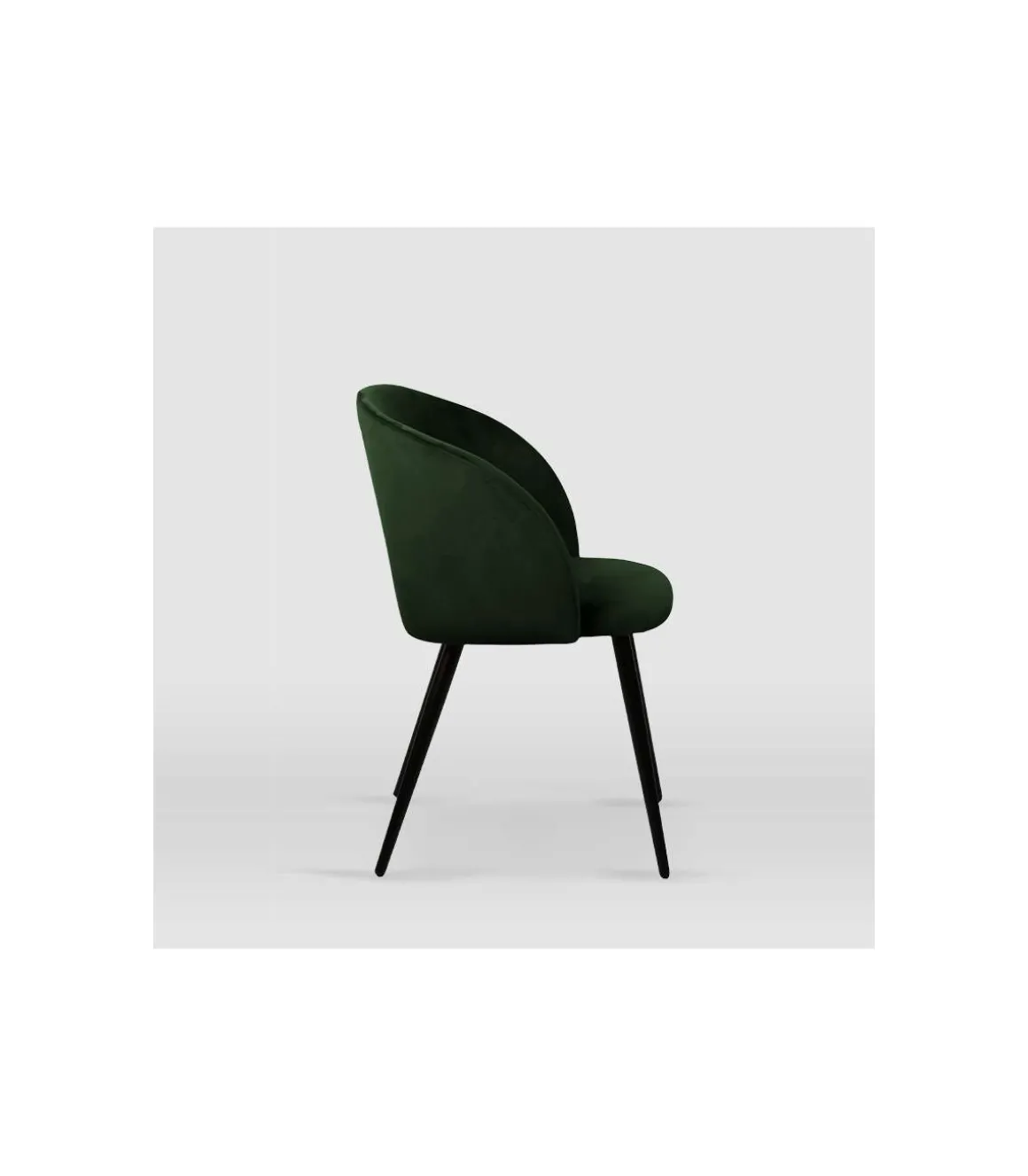 Pack de 2 sillas modelo Keren tapizadas en terciopelo verde botella, 51.5cm(ancho ) 88.5cm(altura) 56.5cm(fondo)