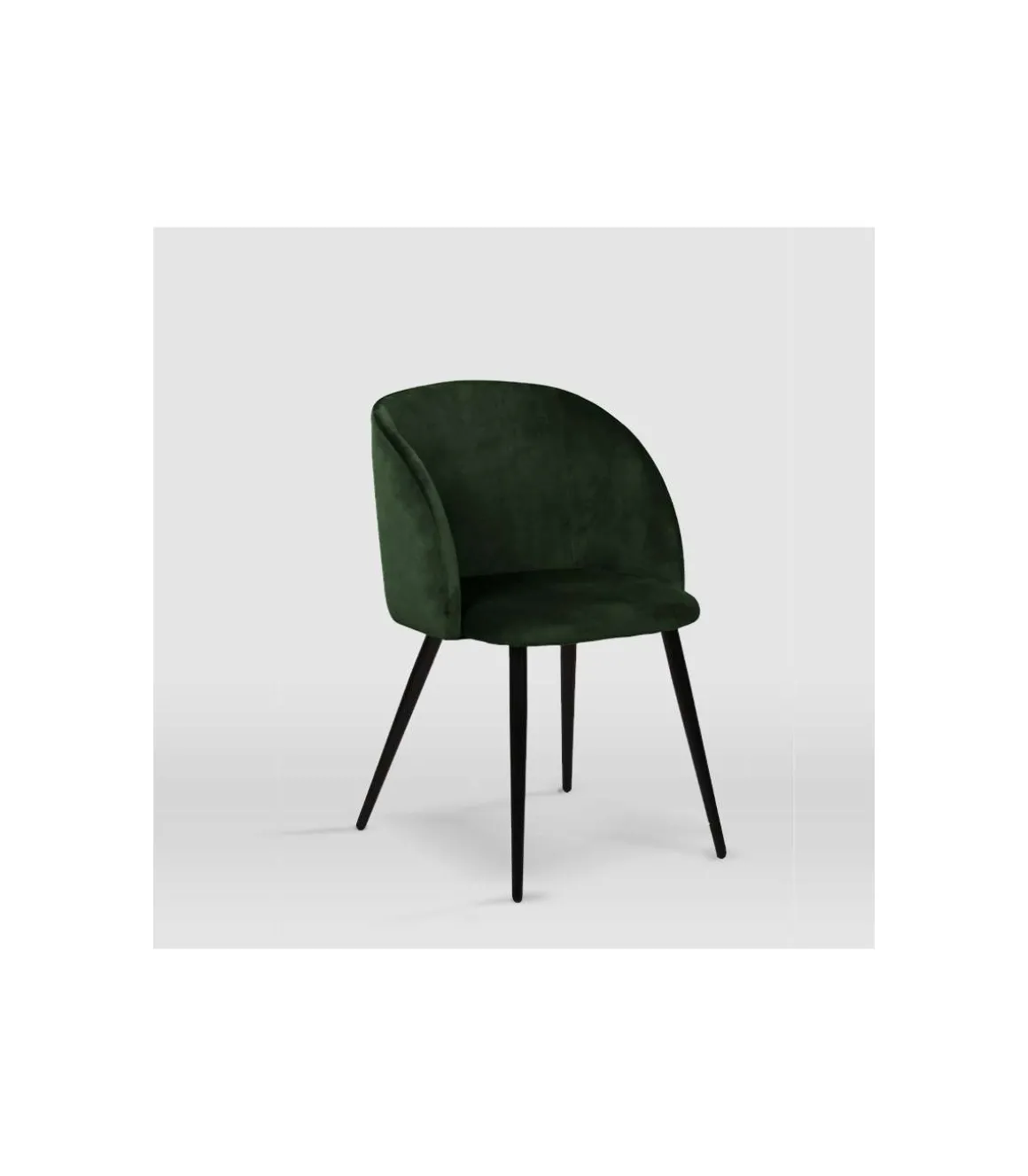 Pack de 2 sillas modelo Keren tapizadas en terciopelo verde botella, 51.5cm(ancho ) 88.5cm(altura) 56.5cm(fondo)