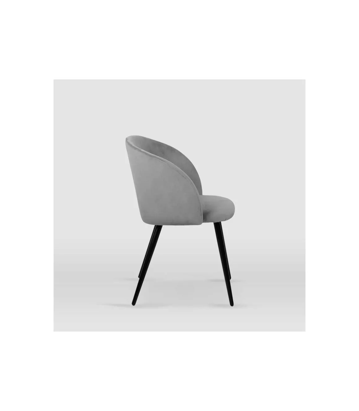 Pack de 2 sillas modelo Keren tapizadas en terciopelo gris piedra, 51.5cm(ancho ) 88.5cm(altura) 56.5cm(fondo)