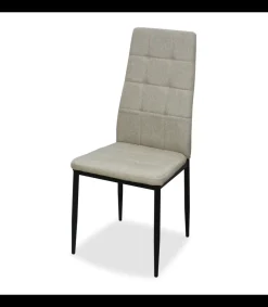 Pack de 6 sillas modelo Latina tapizadas en textil gris, 96cm(alto) 44cm(ancho) 45cm(largo)