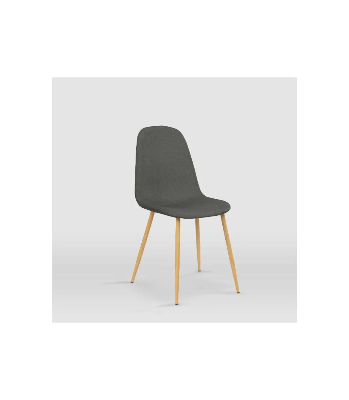 Pack de 4 sillas modelo Margot tapizadas en textil gris pizarra, 45cm(ancho ) 86cm(altura) 53.5cm(fondo)