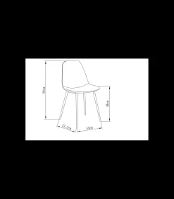 Pack de 4 sillas modelo Margot tapizadas en textil gris pizarra, 45cm(ancho ) 86cm(altura) 53.5cm(fondo)