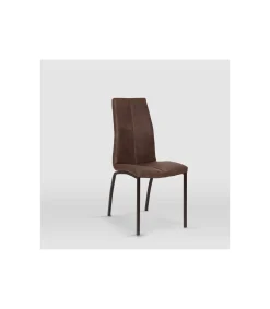 Pack de 4 sillas modelo Marian tapizadas en microfibra chocolate, 43cm(ancho ) 94cm(altura) 59cm(fondo)