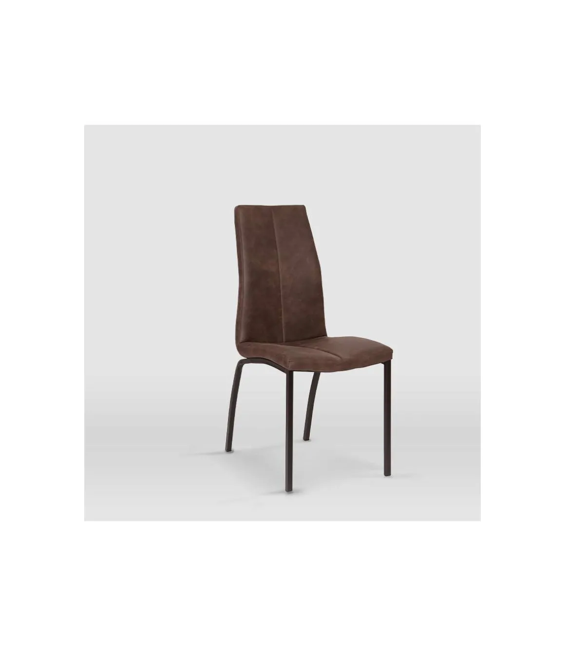 Pack de 4 sillas modelo Marian tapizadas en microfibra chocolate, 43cm(ancho ) 94cm(altura) 59cm(fondo)