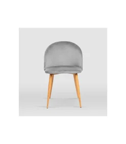 Pack de 4 sillas modelo Mercedes tapizadas en terciopelo gris piedra, 51cm(ancho ) 78cm(altura) 52.5cm(fondo)
