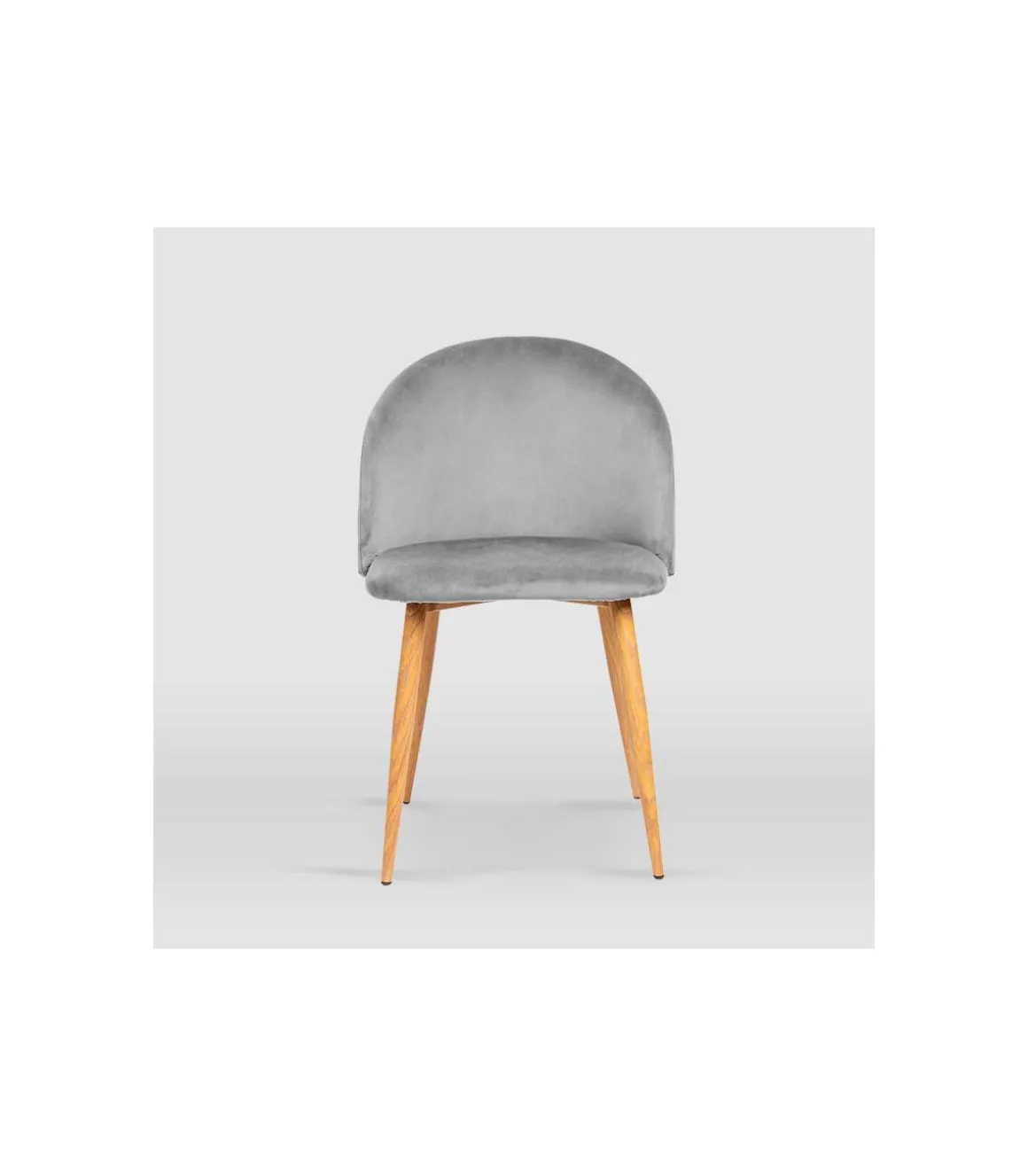 Pack de 4 sillas modelo Mercedes tapizadas en terciopelo gris piedra, 51cm(ancho ) 78cm(altura) 52.5cm(fondo)