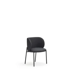 Pack de 2 sillas modelo Mogi tapizado en textil negro, 49/81cm (alto) 59cm (ancho) 56cm (largo)