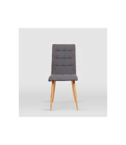 Pack de 4 sillas modelo Nadia tapizadas en textil gris piedra, 43cm(ancho ) 94cm(altura) 59cm(fondo)