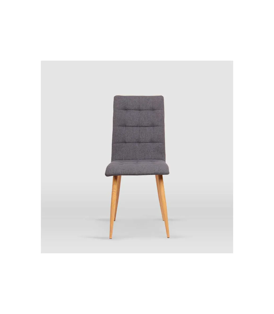 Pack de 4 sillas modelo Nadia tapizadas en textil gris piedra, 43cm(ancho ) 94cm(altura) 59cm(fondo)