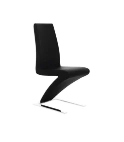 Pack de 2 sillas modelo Paloma en polipiel negro, 46 x 69 x 99/48 cm (largo x ancho x alto)