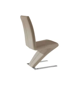 Pack de 2 sillas modelo Paloma en polipiel capuchino, 46 x 69 x 99/48 cm (largo x ancho x alto)