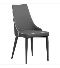 Pack de 2 sillas modelo Paola acabado polipiel gris, 50 x 58 x 92/49 cm (largo x ancho x alto)