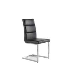 Pack de 4 sillas modelo Patricia acabado polipiel negro, 45 x 59 x 97/48 cm (largo x ancho x alto)