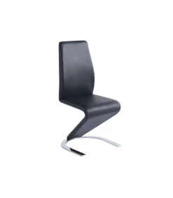 Pack de 2 sillas modelo Qatar tapizadas en simil piel negro, 40.5cm(ancho ) 96cm(altura) 58cm(fondo)