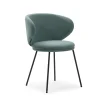 Pack de 2 sillas modelo Rebeca tapizado textil verde, 77.5cm(alto) 58cm(ancho) 59.5cm(largo)