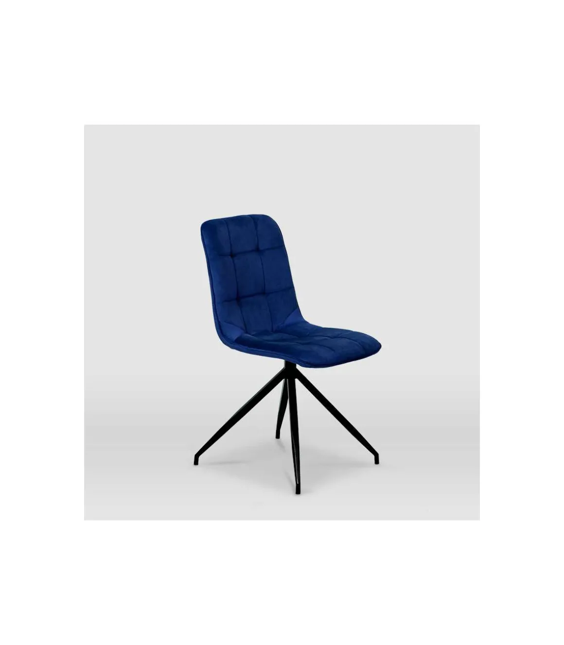 Pack de 2 sillas modelo Rosemary tapizadas en terciopelo azul índigo, 46cm(ancho ) 88cm(altura) 57cm(fondo)