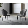 Pack de 4 sillas modelo SARAY acabado tela gris y ecopiel gris oscuro, 49 x 61 x 84 cm (largo x ancho x alto)