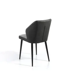 Pack de 4 sillas modelo SARAY acabado tela gris y ecopiel gris oscuro, 49 x 61 x 84 cm (largo x ancho x alto)
