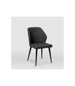 Pack de 4 sillas modelo Triana tapizadas en microfibra gris pizarra, 49cm(ancho ) 84cm(altura) 61cm(fondo)
