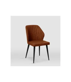 Pack de 4 sillas modelo Triana tapizadas en microfibra avellana, 49cm(ancho ) 84cm(altura) 61cm(fondo)