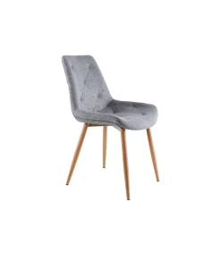 Pack de 4 sillas para cocina o comedor Marlene tapizado textil gris/roble, 85 cm(alto)53 cm(ancho)61 cm(largo)