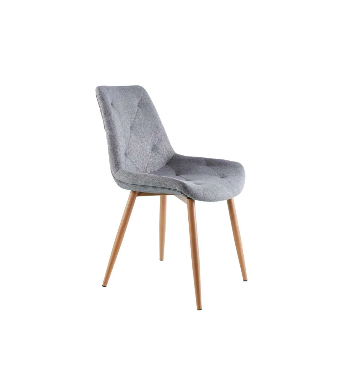 Pack de 4 sillas para cocina o comedor Marlene tapizado textil gris/roble, 85 cm(alto)53 cm(ancho)61 cm(largo)