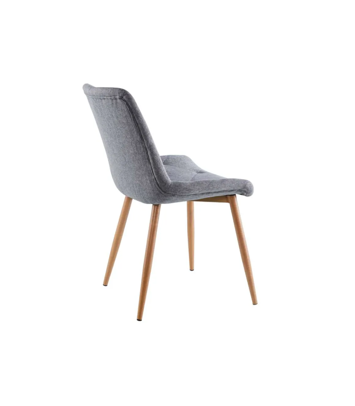 Pack de 4 sillas para cocina o comedor Marlene tapizado textil gris/roble, 85 cm(alto)53 cm(ancho)61 cm(largo)
