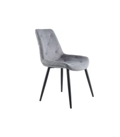 Pack de 4 sillas para cocina o comedor Marlene tapizado textil gris/negro, 85 cm(alto)53 cm(ancho)61 cm(largo)