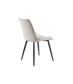 Pack de 4 sillas para cocina o comedor Marlene tapizado textil beige/negro, 85 cm(alto)53 cm(ancho)61 cm(largo)