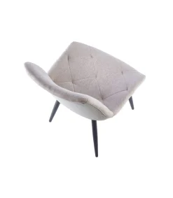 Pack de 4 sillas para cocina o comedor Marlene tapizado textil beige/negro, 85 cm(alto)53 cm(ancho)61 cm(largo)
