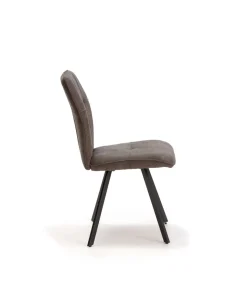 Pack de 4 sillas para cocina o comedor Marcos tapizado textil gris oscuro, 89cm(alto) 47cm(ancho) 60cm(fondo)