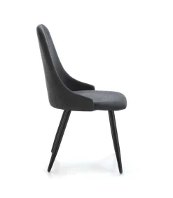 Pack de 4 sillas para cocina o comedor Izan tapizado textil gris oscuro, 91cm(alto) 50cm(ancho) 57cm(fondo)